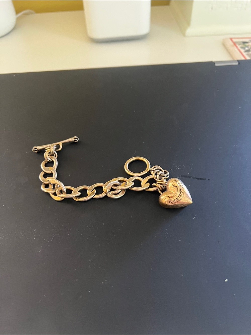 Juicy Couture Gold Heart Toggle Link Bracelet